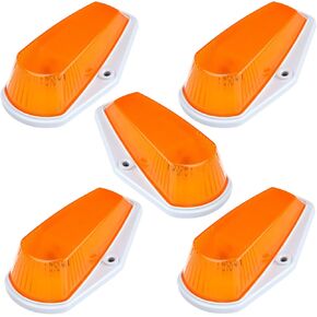 cciyu 5pcs Amber Cab Marker Roof Running Light Cover Lens Top Roof Light Clearance Running Light Assembly w/Base Housing Replacement For Ford For F-150 For F-250 For F-350