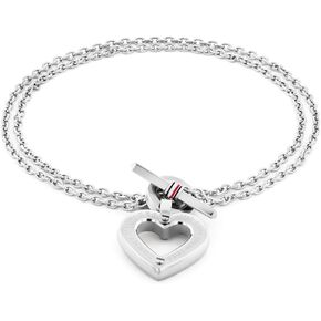 Tommy Hilfiger Women's Jewelry - Pendant Heart Bracelet Steel Univality مع إغلاق التبديل - تصميم القلب الجريء ، ملحق الموضة - هدية لها