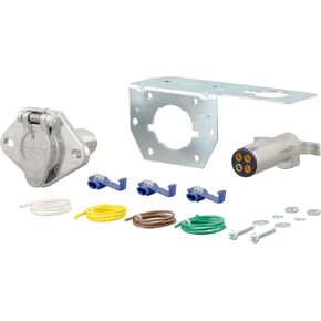 CURT 58677 Vehicle-Side and Trailer-Side 4-Pin Round Wiring Harness Connectors