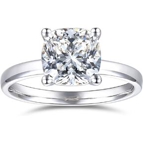 3 قيراط وسادة مقطوعة حلقات مويسانيت ، وسادة مقطوعة خاتم الخطوبة moissanite ، 3CT خواتم مويسانيت