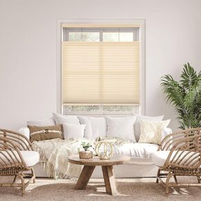 DEZ FURNISHINGS Cordless 1.5" Light Filtering Top Down Bottom Up Cellular Shade, 29.5" W x 72" H, Alabaster