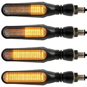 evermotor 12V Motorcycle Indicators - Mini Led Turn Signal Light Compatible with Harley, Sportster, Honda, Yamaha, Suzuki, Kawasaki - Waterproof Motorcycle Blinkers (2)