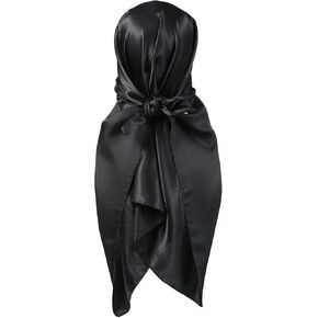 Women Satin Square Head Scarf Medium Neck Scarve Like Silk Sleeping Hair Wrapping Night Square Solid Hair Bandana