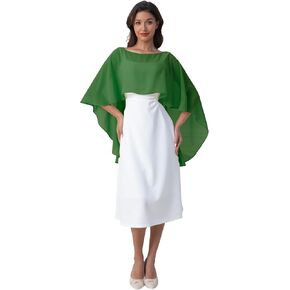 Women's Soft Chiffon Shawl Wraps Shrug for Evening Dress Wedding Cape Cover Up 1920s Shawl