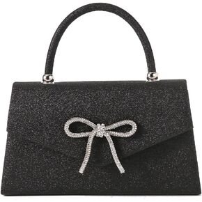 Dreubea Women's Tote Fashion Bowknot Rhinestone Bag Bag Beautiful Shiny Handbag