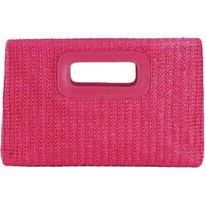 Women Top Handle Handbag Chain Crossbody Bag 2025 Summer Raffia Straw Clutch Beach Vacation Evening Square Purse