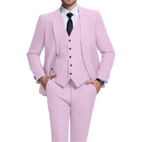 Men Suits Lightweight 3 Piece Slim Fit 2 Button Blazer Vest Pants Suit Sets Casual Men Wedding Suits Prom Tuxedo