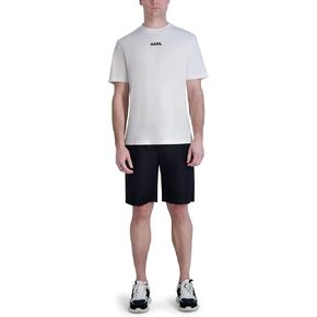 Karl Lagerfeld Paris Men's Drawstring Linen Blend Dress Short