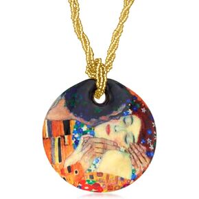 Ross-Simons Italian The Kiss Murano Glass Multi-Strand Necklace With 18kt Gold Over Sterling
