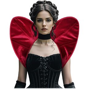 L'VOW Women Renaissance Stand Up Collar Victorian Queen Boned Standing Collar for Halloween Carnival Cosplay