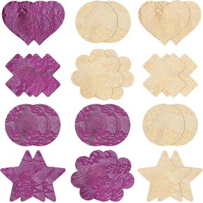 Pasties Nipple Covers Stickers for Women Rave Party Disposable Sticky Breast Petals - 12 Pairs