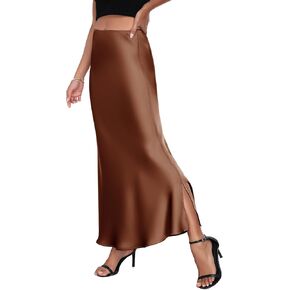 Peiqi 2025 ساتان نساء عالية الخصر التماثيل Maxi Maxi Summer Fall Cocktail Party