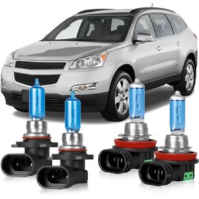 OQSNCV FIT لـ CHEVY TRAVERSE 2000 2010 2011 2012 مصابيح المصابيح الأمامية الهالوجين ، 9005 HIGH BEAM + H11 LOW BEAM LIGH