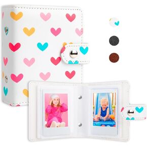 52-Pocket Mini Photo Album Book for 2x3 Inch Films - Small Picture Albums Fits Fujifilm Instax Mini 12 11 9 8 7 40 Instant Cameras, Polaroid Hi-Print Photos & Kpop Photocards Holder (1 Pack, White)