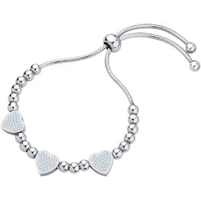555 jewelry المرأة الفولاذ المقاوم للصدأ الحب قلب سوار حساسة متدلية