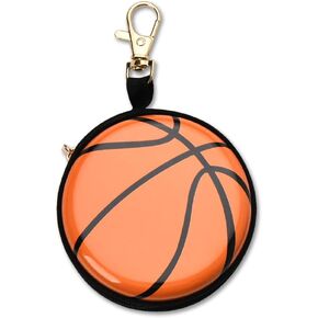 Soccer Basketball Coin Purse Keychain for Women Coin Pouch Keychain Zipper Storage Bag Sport Keyring for Earphone