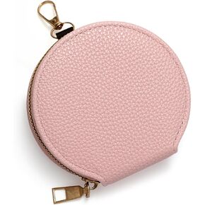 Women’s Small Coin Purse, Vintage PU Leather Change Purse, Coin Bag with Keychain, Mini Coin Purse for Women - Pink