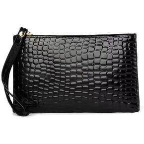 KKHOUSE COMETIC LEATHER LEATHER TOOLLATION TOOLET SMALL WALLET CROCODILE LEATHER HANDCHEL BAC COIN PRES