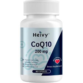 CoQ10 200mg - High Absorption 99% Ubiquinone Coenzyme Q10 - CO Q 10 Supplement Support Heart Health, Antioxidant & Energy Supplement - 60 Vegan Capsules