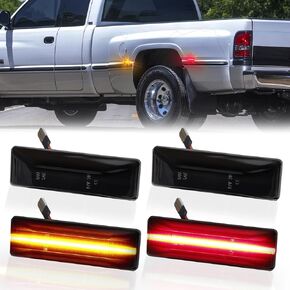 LED LED DILAY FENDER FENDER Side Marker Lights for 1994-2002 Dodge RAM 2500 3500 Dual Dual Wheel Marker Lamps Smoked Len (White LED)