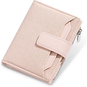 Wallet Women Small Bifold Leather Wallet Woven Embossing Girls Ladies Female Mini Purse with 18 Card Slots + 1 Zipper Coin Pocket + 1 Cash Slot (Light Purple)