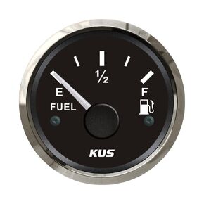 Kus Auto Marine 2" 52mm Fuel Tank Level Gauge Meter Indicator 0-190ohm Signal with Backlight 12 24 Volts