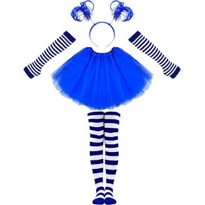 BleSky Women Tutu Costume Accessories Set Spirit Day Girls Tutu Costume Halloween 80s Cosplay Birthday Party