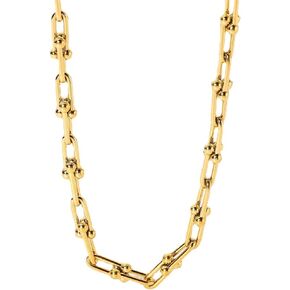 Chunky Horseshoe U Shape Link Chain Gold Filled Stainless Steel Necklace for Women