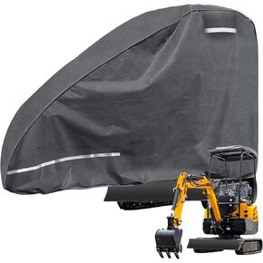 Car Cover Mini Excavator 800-1600kg, Compatible with Kubota/John Deere/Bobcat/Takeuchi/Yanmar/JCB/Cat/Case, 420D Oxford Waterproof Full Cover Sun Frost Protection