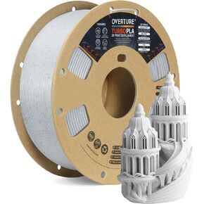 OVERTURE Turbo PLA Filament 1.75mm Rapid PLA Filament High Speed ​​600mm/s، 1KG Cardboard Spool (2.2lbs)، دقة الأبعاد +/- 0.02mm، تناسب معظم طابعات FDM (رمادي رخامي) in Kuwait