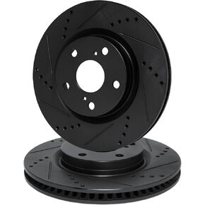R1 Concepts Front Brakes and Rotors| Front Drilled Slotted Brake Rotors| Front Disc Brake Rotors| Fits 2020-2024 Audi Q5; 2018-2024 Audi S4, SQ5; 2019-2024 Audi S5; 2018 Audi S5