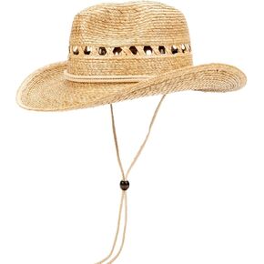 Home Prefer Mens Lifeguard Beach Straw Sun Hat Cowboy Roll Brim Panama Straw Fedora Hat for Men Women Natural
