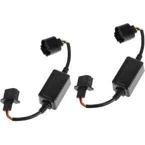 LED Car Headlight Canbus Decoder 9008 Error Free Warning Resistors Decoder Replacement Anti Flicker Resistor Plastic Black (Set of 2) Auto Replacement Parts