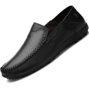 Go Tour Men's Premium Genuine Leather Casual Slip on Loafers Breathable Driving Shoes Fashion Slipper