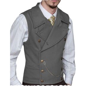 Ceehuteey Mens Suit Suede Double Breadged Vest Classic Groomsmen Wedding Weistcoat Leath in Kuwait