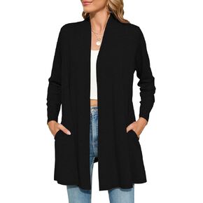 JollieLovin Women's Plus Size Long Sleeve Lightweight Cardigans Open Front Casual Soft Drape Fall Dusters