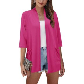 Cardigan Ultranice for Women Summer Suptists 2024 Fashion Tops Tops Coverup Front مع جيوب