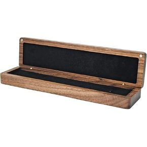 Solid Wooden Long Necklace Gift Box,Bracelet Storage Case for Wedding, Engagement,Proposal, Birthday and Anniversary Jewelry Display Box(Black velour lining)