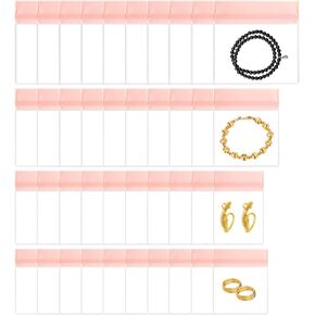 40PCS Eva Jewelry Bag, Anti Tarnish Clear Jewelry Storage Bags Pouches Ring Earrings Bracelet Watches Jewelry Zipper Bag, No Yellowing and No Odors (Four Sizes)