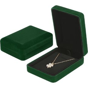 2 Pieces Metal Velvet Necklace Pendant Gift Box, Small Jewellry Storage Display Case for Women for Wedding Engagement Birthday Anniversary (Black) in Saudi Arabia