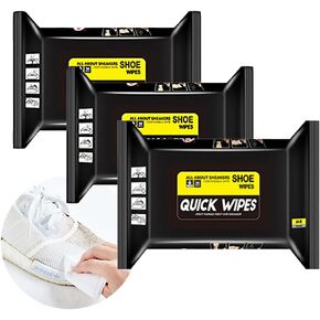 90pcs Shoe Sneaker Cleaner, Quick Wipes Disposable Travel Portable White Shoe Cleaner Sneaker Erasers (3 PACK)