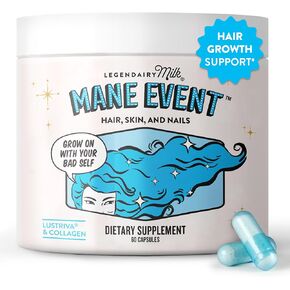 Legendairy Milk Mane Event™ - Hair Skin and Nails Vitamins with Collagen Peptides, Biotin & Lustriva® - Hair Vitamins for Women - Supplement Promotes Hair Growth for Thicker & Fuller Hair