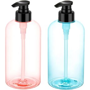 Bynccea Plastic Pump Bottle 16 oz/500 ml Empty Shampoo Pump Bottles Dispenser Portable Pump Bottles for Shampoo and Conditioner Liquid