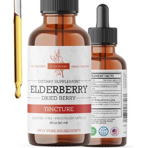 صبغة Elderberry-قطرات سائل Elderberry Elderberry-ملحق Sambucus العشبي-الدعم المناعي-مزيج Elderflower & Elderberry-خالي من الكحول ، 2 Oz