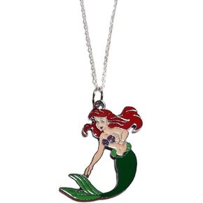 Mainstreet 247 The Little Mermaid Ariel Metal Pendant مع قلادة إنهاء المينا