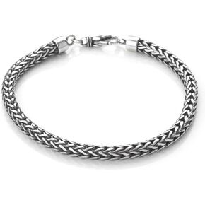 سوار سلسلة الفضة للرجال | سوار سلسلة الفضة الأيقونية 925 Sterling Bali - مصنوع في إيطاليا 19.5 سم و 21 سم و 22.5 سم