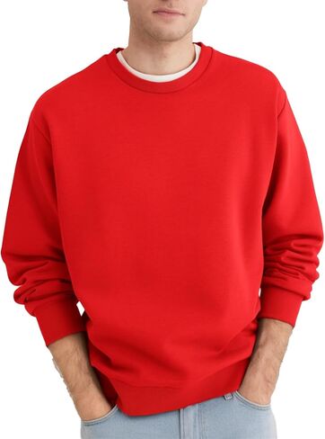 Men's Crewneck Sweatshirt Long Sleeve Fleece Sweatshirts Breathable Lightweight Crew Neck Pullover Sweatshirts in Kuwait