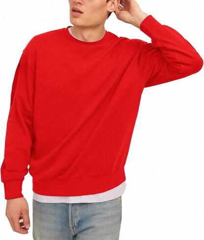 Men's Crewneck Sweatshirt Long Sleeve Fleece Sweatshirts Breathable Lightweight Crew Neck Pullover Sweatshirts in Kuwait