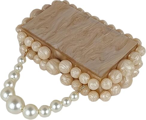 Acrylic Evening Handbag Marble Box Clutch Purse Women Beaded Party Prom Cocktail Bag in Kuwait