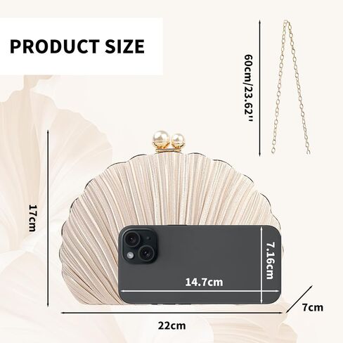 Women's Evening Handbags,Clutch Bag,Pearl Clutch,Seashell Purse,Dress Evening Bag,Women's Wedding Party in Kuwait